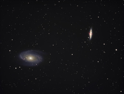 星系M81和M82在大熊星座库存照片