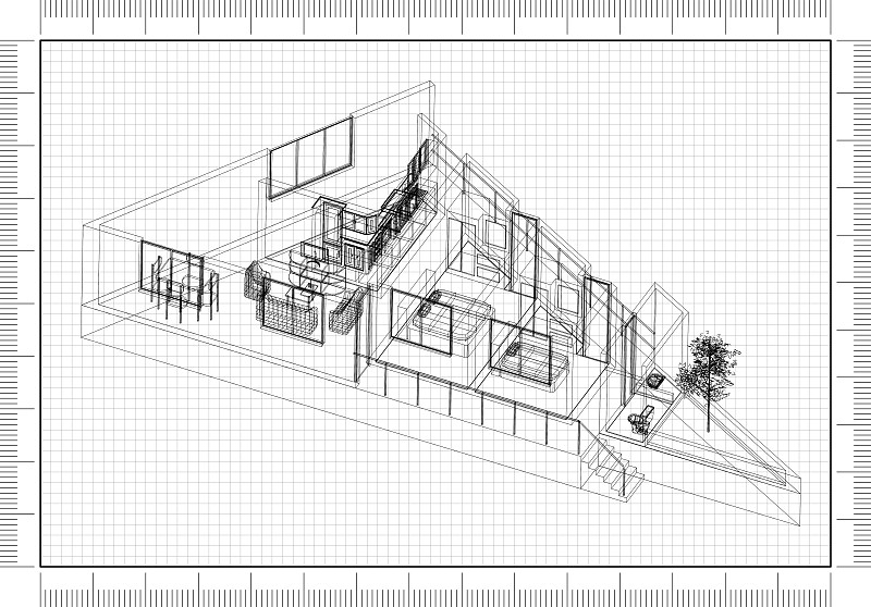 现代公寓建筑师蓝图