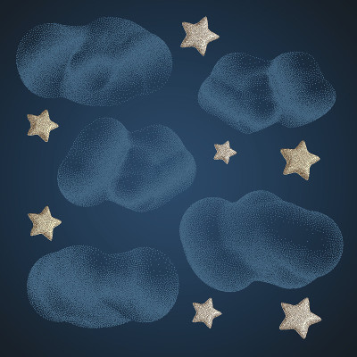 恒星云。夜空