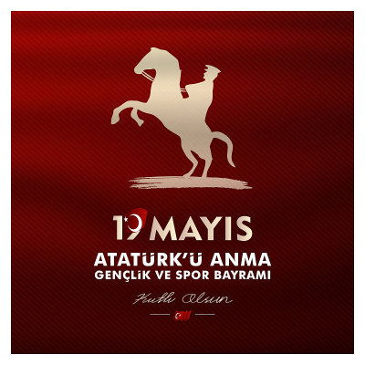 5月19日，纪念Atatürk，青年体育日，(5月19日，Atatürk纪念青年体育日)矢量插图。