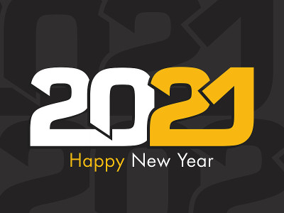2021年新年快乐文本设计向量。