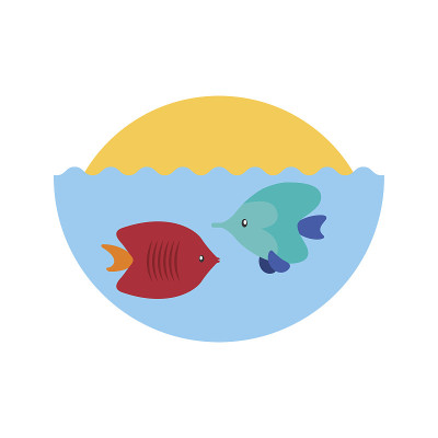 海鱼游泳的标志