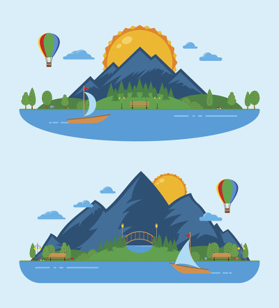 矢量自然景观插图