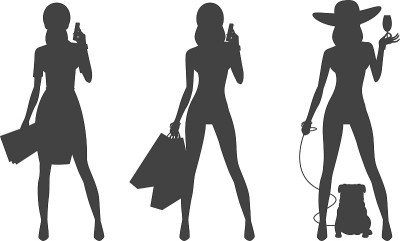 剪影魅力商界女性购物