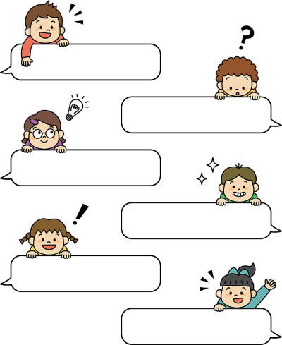 思考的孩子和演讲泡沫