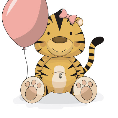 Cute baby tiger vector illustration