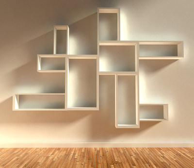 3d现代室内，空架子