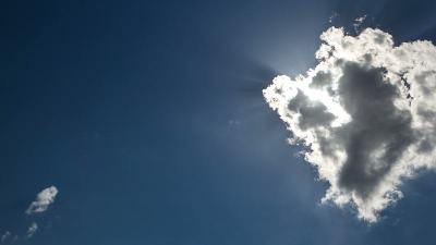Beautiful cloudscape timelapse with large, buildin