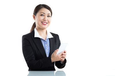 女商人和智能手机