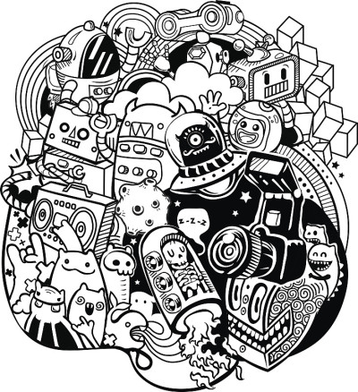 涂鸦的机器人