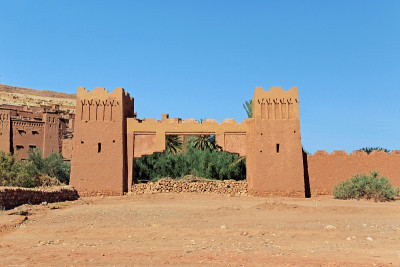 Ait-Ben-Haddou村的古老建筑
