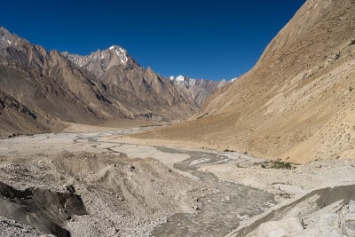 喀喇昆仑山风景沿着K2基地营地，K2长途跋涉，斯卡都，巴基斯坦
