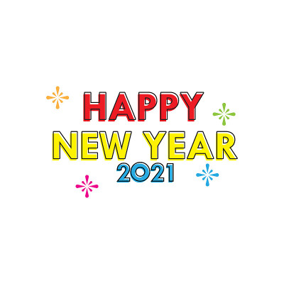 新年快乐2021年庆祝矢量模板设计插图