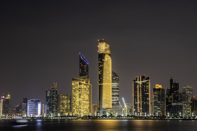 ABU DHABI city view during golden hours, taken fro