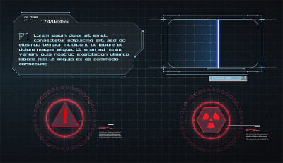 HUD UI GUI futuristic user interface screen elemen