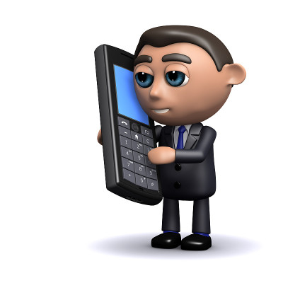 3d销售人员用手机交谈