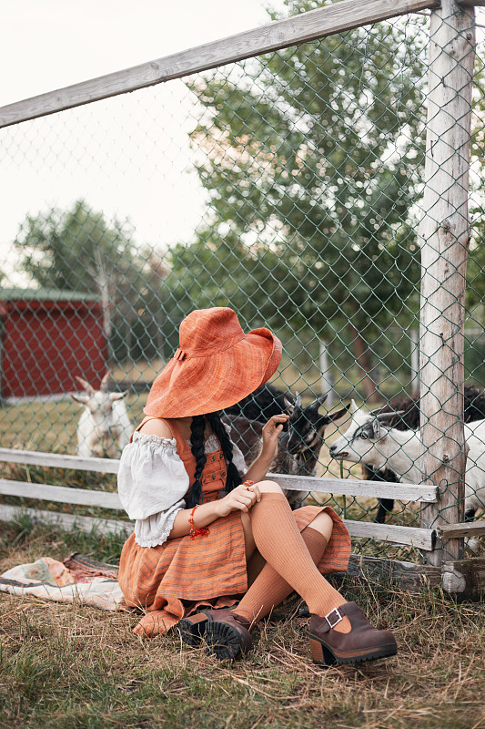 woman on the goat farm