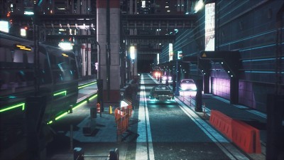未来的城市和未来的高速列车。未来城市的景象。3 d渲染。