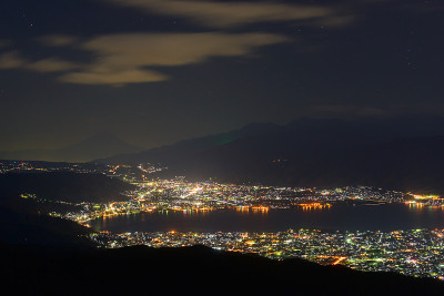 苏和市和富士山的夜景