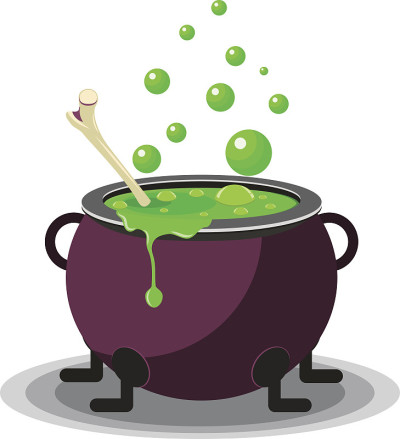 万圣节坩埚矢量插图。