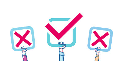Voting concept, election. Choice, dispute, opposit