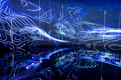 背景蓝屏技术LED现代美观。