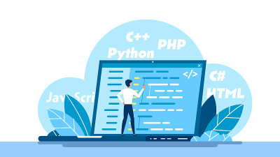 脚本编码和编程的概念。JavaScript, PHP, Python, HTML，其他语言。在笔记本