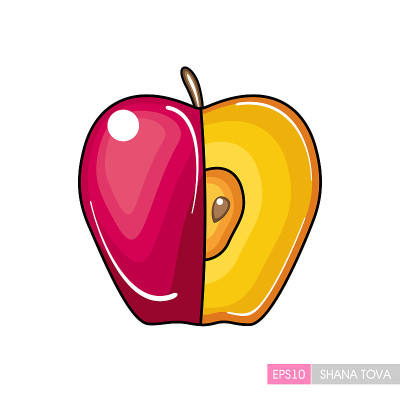 苹果。犹太新年图标。Shana tova