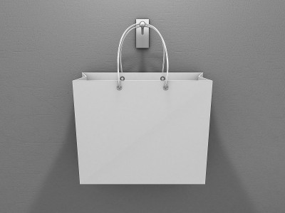 清空购物袋做广告和品牌宣传。三维渲染