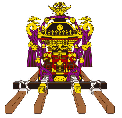 便携式神社。日本。节日。传统的事件