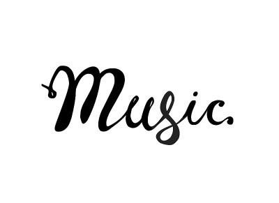 音乐。字迹黑白字