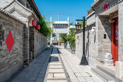 中式庭院和街景