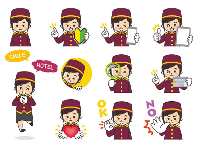 hotel staff woman variation. Beginner mark, smartp