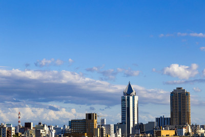 新泻全景鸟瞰图，日本中部地区