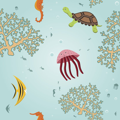 海洋生物无缝的。