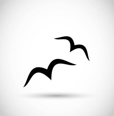 海鸥/鸟类图标向量