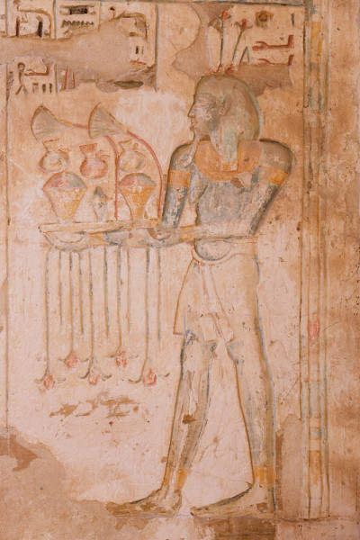 埃及象形文字在Medinet Habu神庙，卢克索，埃及
