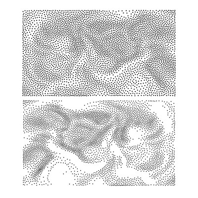 Abstract Stipple Spray Paint On Paper Set Vector