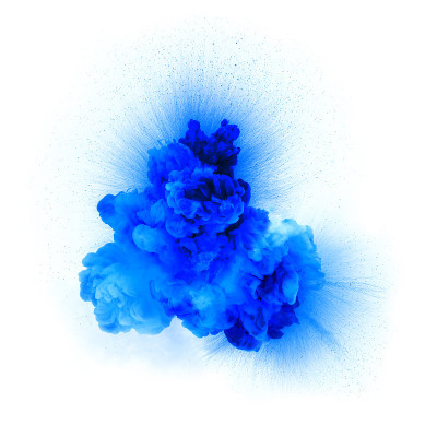 蓝色爆炸隔离在白色背景上