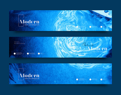 Fluid marble texture set. Vector ocean, sea abstra