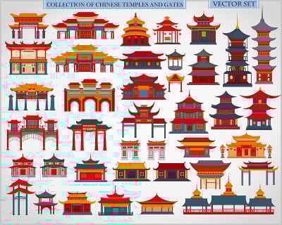 中国的庙宇，大门和传统建筑