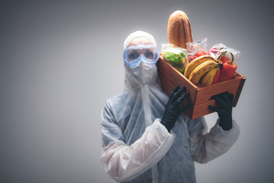食品和杂货送货上门-病毒爆发期间的隔离和隔离