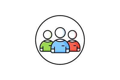 人群图标剪影矢量。人们图标标志在平面设计风格