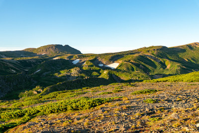 夏天的风景Kurodake峰会,北海道。