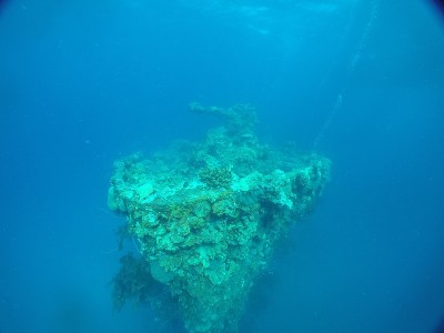 Famous wreck ship Fujikawa maru in Truk lagoon