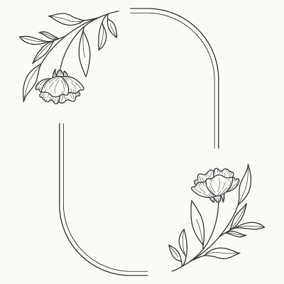 花环枝手绘风格。