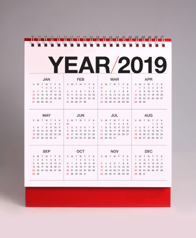 简易台历2019