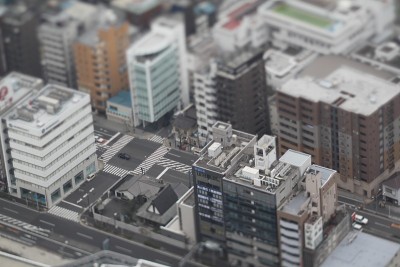 来自横滨地标大厦的微型景观
