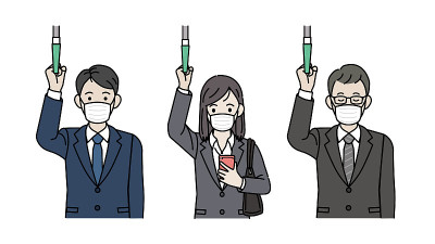 乘火车上下班的社会人士插图