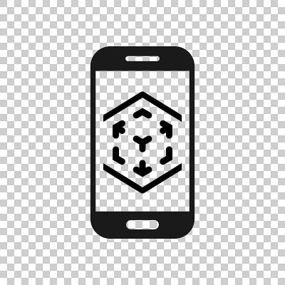 透明风格的增强现实图标。Vr设备矢量插图在孤立的背景。技术经营理念。